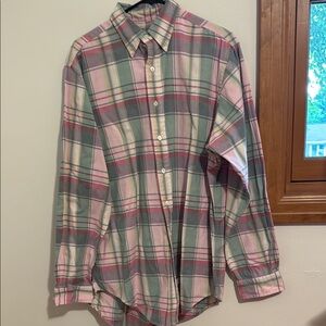 Ralph Lauren Plaid Button-Up Shirt - Pink and Green